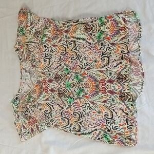 Rachel Zoe floral and metallic flutter sleeve top